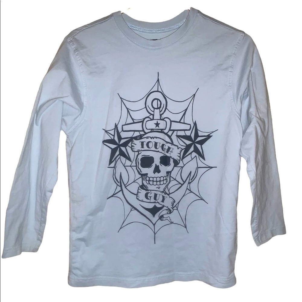 Tough Guy graphic three-quarter sleeve T-shirt anchor, sailor, skull, Pirate